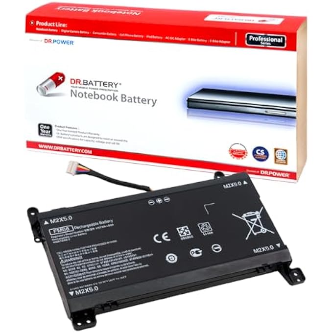rayihni بطارية لابتوب FM08XL لجهاز HP OMEN 17-AN001CA 17-AN001LA 17-AN011DX 17-AN110NR 17-AN006TX 17-AN026TX سلسلة FM08 922977-855 HSTNN-LB8A 922976-855 922752-421 [14.6V] (موصل 12 دبوس) - Image 1