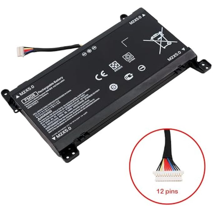 rayihni بطارية لابتوب FM08XL لجهاز HP OMEN 17-AN001CA 17-AN001LA 17-AN011DX 17-AN110NR 17-AN006TX 17-AN026TX سلسلة FM08 922977-855 HSTNN-LB8A 922976-855 922752-421 [14.6V] (موصل 12 دبوس) - Image 2