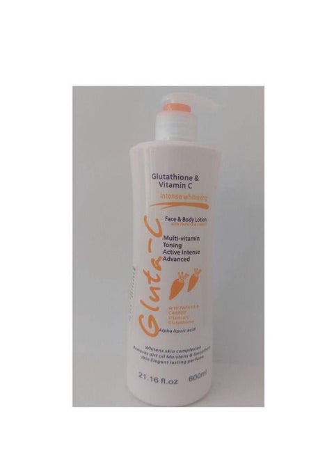 GLUTA C Glutathione and Vitamin C Whitening Face and Body Lotion with  Papaya and Carrot 600 ml | Best Price KSA