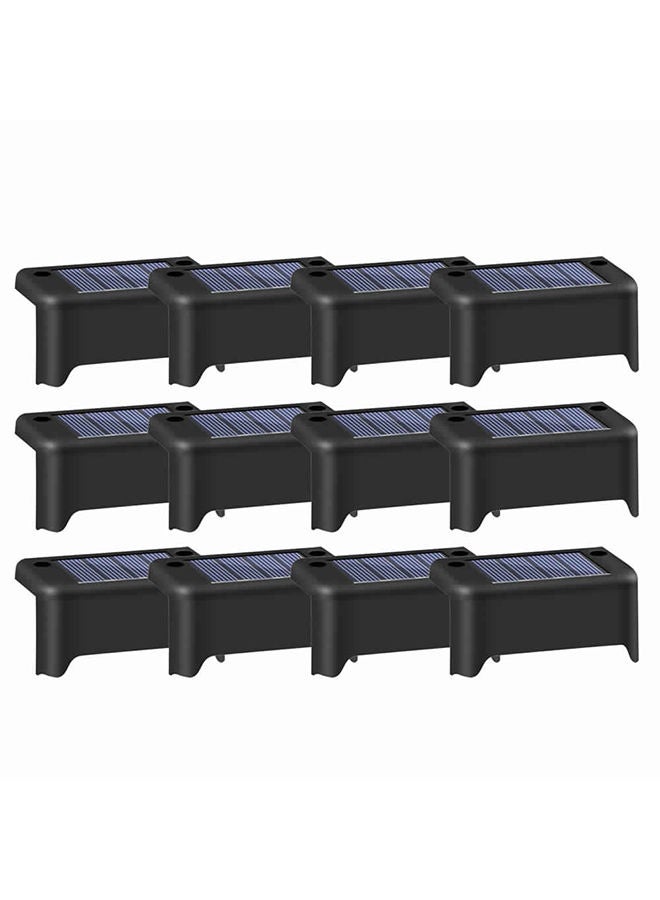 نيبمينينت طقم مصابيح مضادة للماء تعمل بالطاقة الشمسية للسلالم والحدائق والأماكن الخارجية مكون من 12 قطعة أسود - Image 1