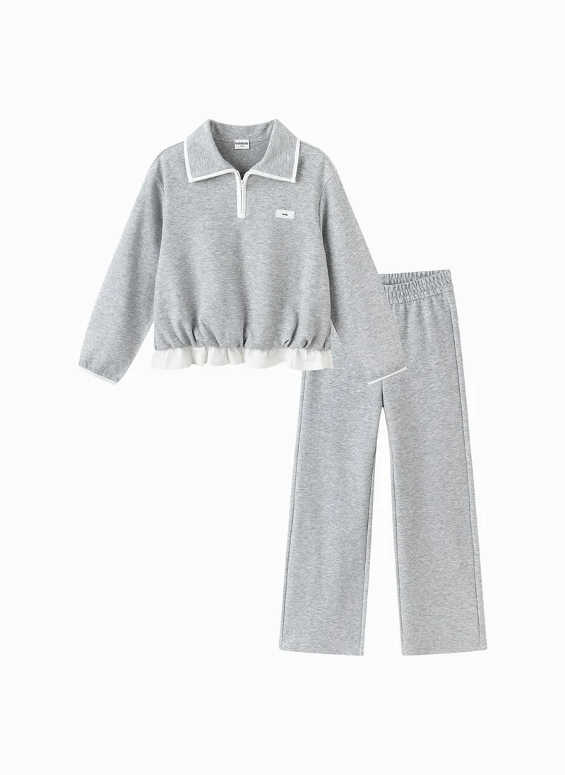 Balabala Kids Girls Knit long sleeve suit