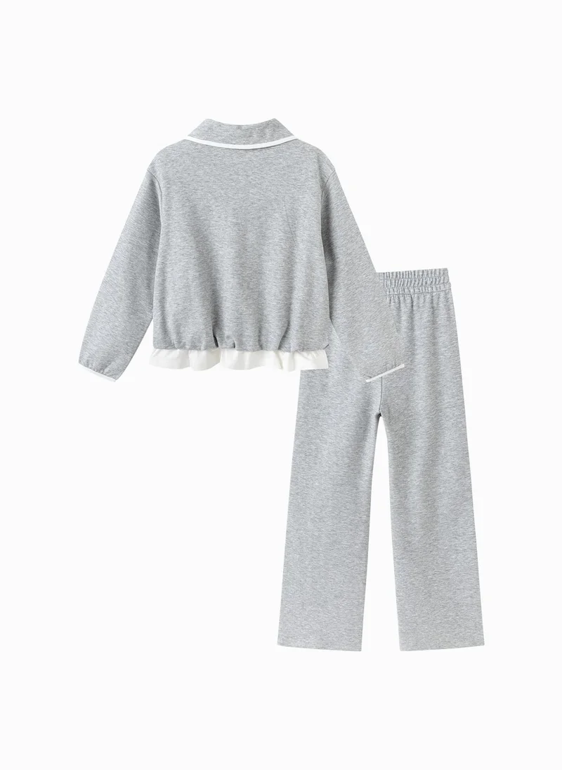 Balabala Kids Girls Knit long sleeve suit