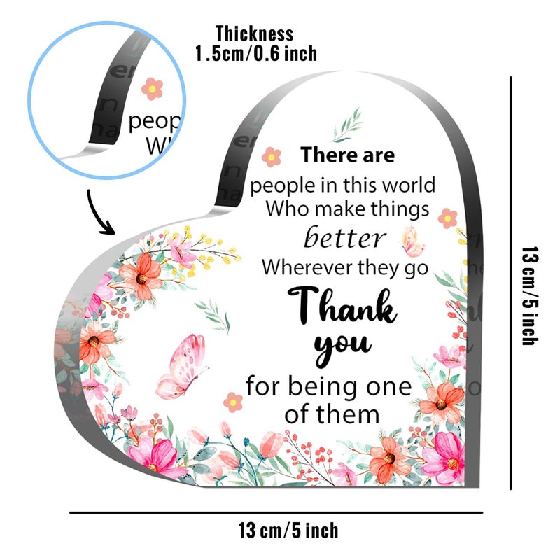 QUPT Appreciation Gifts for Women  Acrylic Heart Keepsake Inspirational Gifts for Coworker Boss  Office Going Away Farewell Retirement Gifts Thank You Gifts for Women Graduation Gifts - Image 1