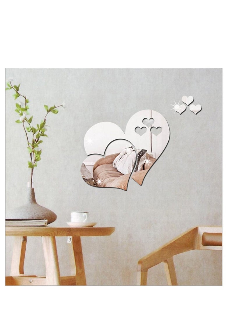 Heart Shape Mirror Wall Sticker 3D - Image 2