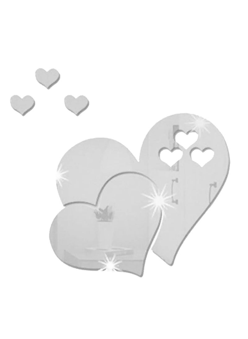 Heart Shape Mirror Wall Sticker 3D - Image 1