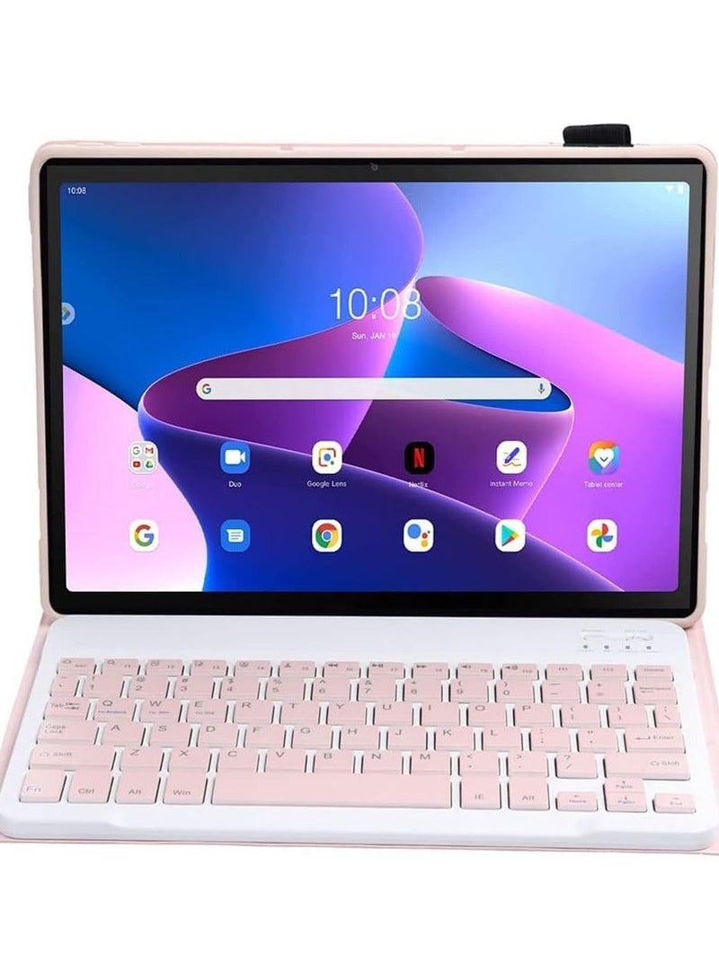 Arabic  English Keyboard Case Compatible with Lenovo Tab M10 Plus 3rd Gen 10.6 inch, Slim Protective Detachable Wireless Bluetooth Pencil Holder - Image 2