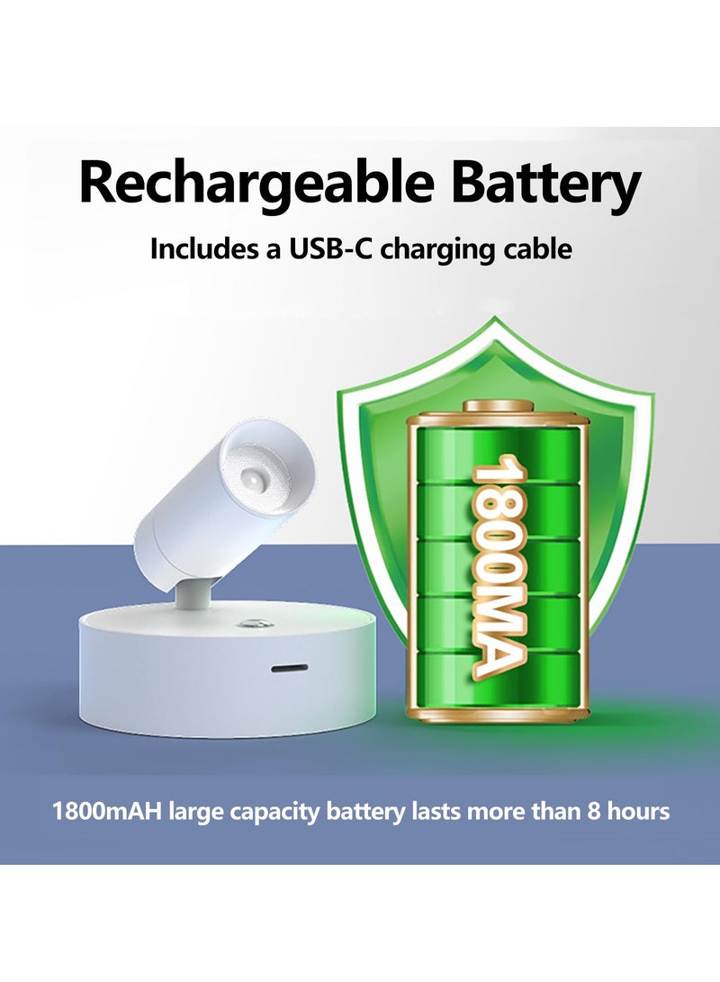 Wireless SpotLights Indoor with Remote Magnetic Bedside Reading Wireless Spotlight Battery Operated Neutral Light 4000K 3 Color Dimmable Stick on Wall Light for Plant Artwork, Reading Black - Image 5