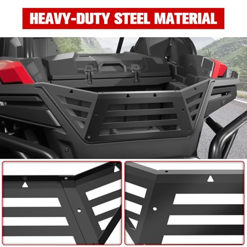 LitMiRaCle Rear Cargo Bed Extender Tailgate Fit for RZR PRO XP/PRO S/Turbo R 2020-2025, Black Heavy Duty Steel Back Enclosure Rack Accessories - Image 3