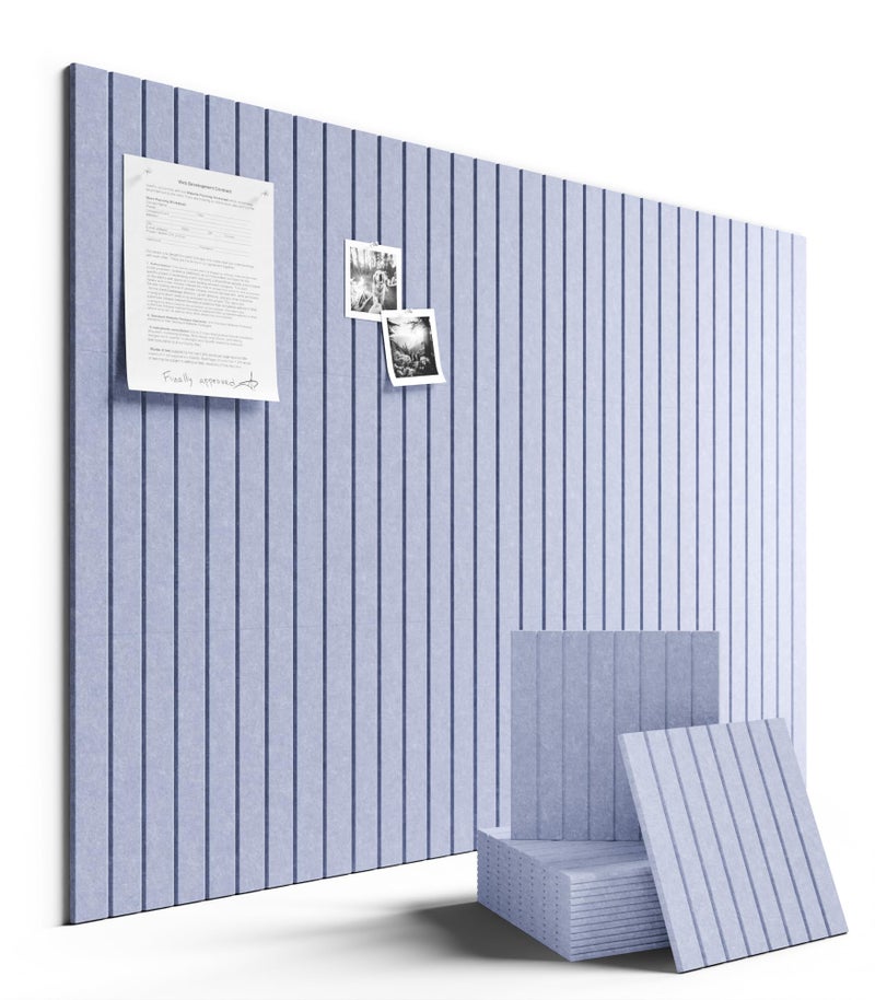 Fluxynara Large Felt Bulletin Board 48" x 36" Cork Board Alternative-12 Pack with 70 Safe Removable Adhesive Tabs, Cork Boards for Walls for Home Office Classroom Pin Board (Soft Periwinkle) - Image 1