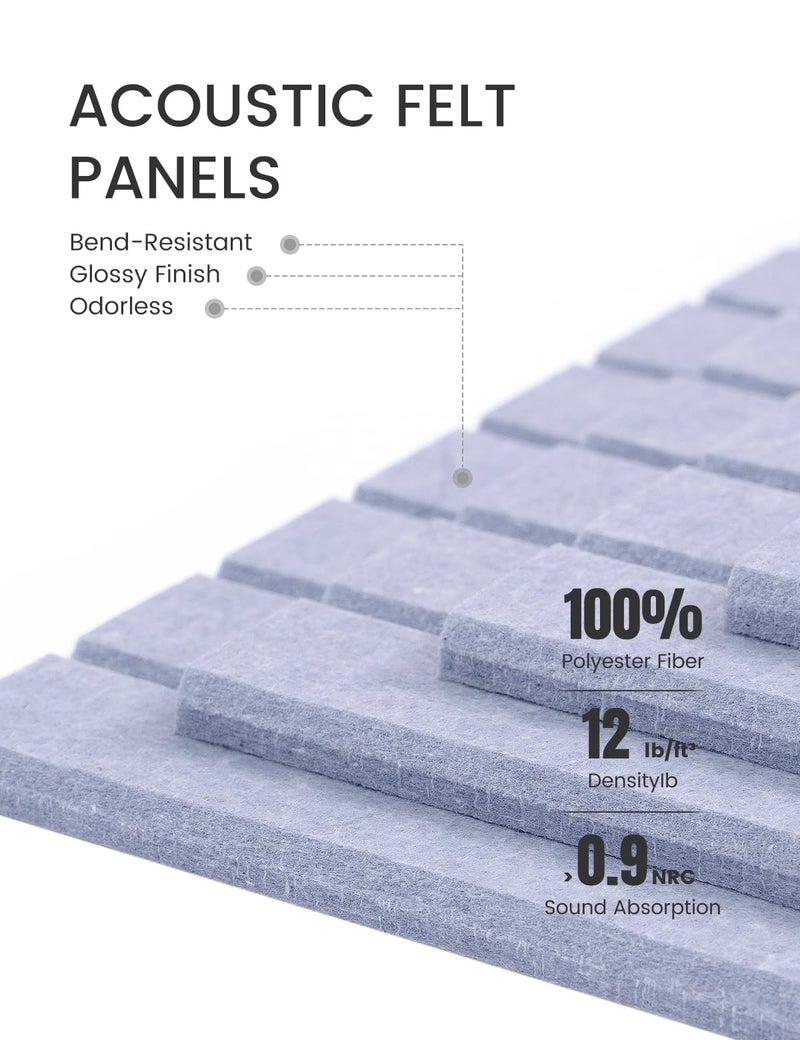 Fluxynara Large Felt Bulletin Board 48" x 36" Cork Board Alternative-12 Pack with 70 Safe Removable Adhesive Tabs, Cork Boards for Walls for Home Office Classroom Pin Board (Soft Periwinkle) - Image 4