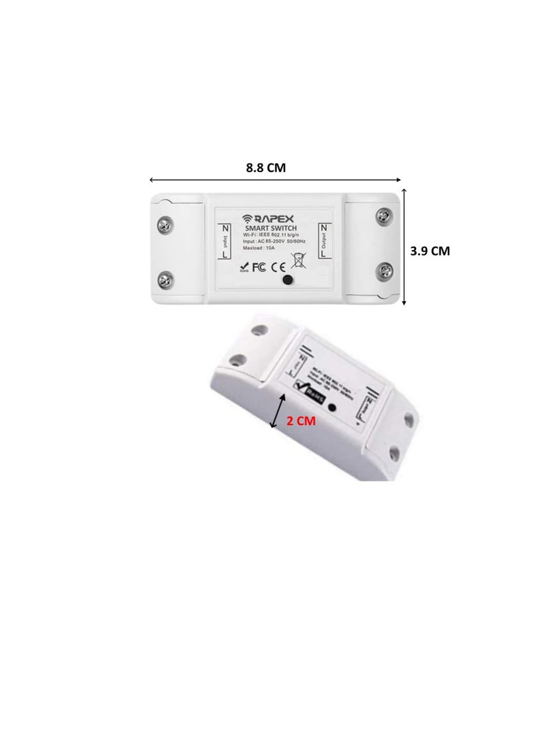 Generic - Smart Wi Fi Switch Wireless Remote Control Switch 10A 240VAC DIY Your Home via Compatible with Alexa Google Home Smart Life APP for iOS & Android Suit for Home Hotel Office Pack of 1 - Image 1