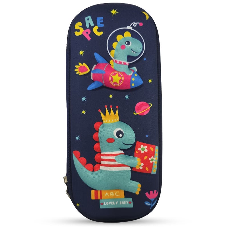 Cocobee Dino in Space Pencil Case With Internal Mesh Pocket, Sturdy Build, Zipper Closure – Boys, 3+ Years, Multicolor - Image 1