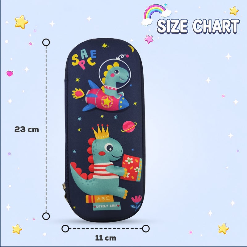 Cocobee Dino in Space Pencil Case With Internal Mesh Pocket, Sturdy Build, Zipper Closure – Boys, 3+ Years, Multicolor - Image 4