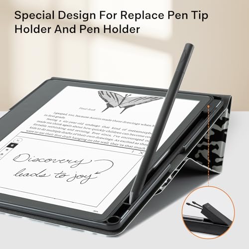 CoBak Stand Case for Kindle Scribe - Premium Folio Leather Cover with Pen Holder, Auto Sleep/Wake, and Stand Feature - Compatible with 10.2 Inch Kindle Scribe (2022/2024 Release) - Image 3