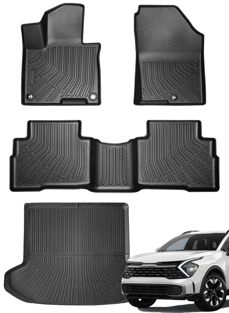Delehehe Custom Fit for Floor Mats 2023-2025 Kia Sportage (Only Fits for Hybrid) All Weather Protection TPE Black Heavy Duty Non-Slip Car Mats 1st&2nd Row Floor Liners Interior Automotive Accessories - Image 1