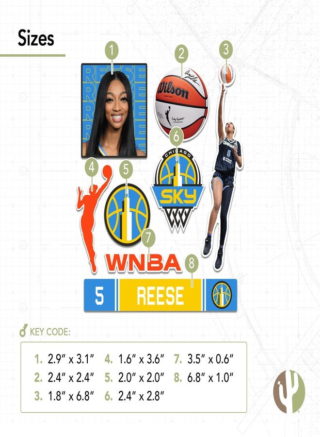 Desert Cactus Angel Reese Chicago Sky WNBA Women's National Basketball Association Officially Licensed Sticker Vinyl Decal Laptop Water Bottle Car Scrapbook (P2) - Image 3