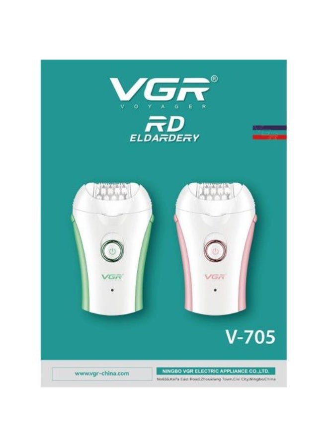 VGR Cordless Epilator for Women V-705 with LED Light – Smooth Hair Removal from Root for Long-Lasting Results Rechargeable Facial & Body Hair Remover with 2 Speeds, USB Charging & Easy-Clean Design – Green green - Image 2