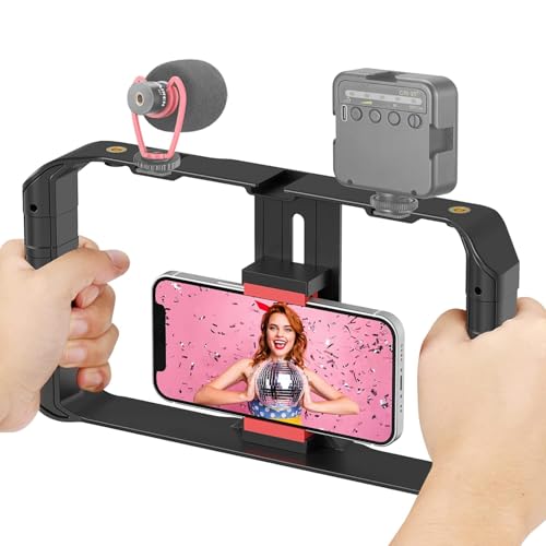 ZODUCT Rig Smartphone Video Stabilizer Mount for Video, Film Maker, Rig Phone, Handle Grip Bracket Holder Mount Compatible with iPhone and Android - Image 1