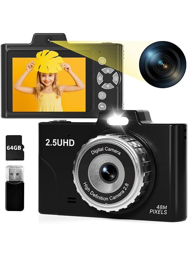 IqwiCam Digital Camera, Point and Shoot Camera with 64GB SD Card, Kids Camera with 16X Zoom, Face Detect, Smile Capture, Anti Shake  - Image 1