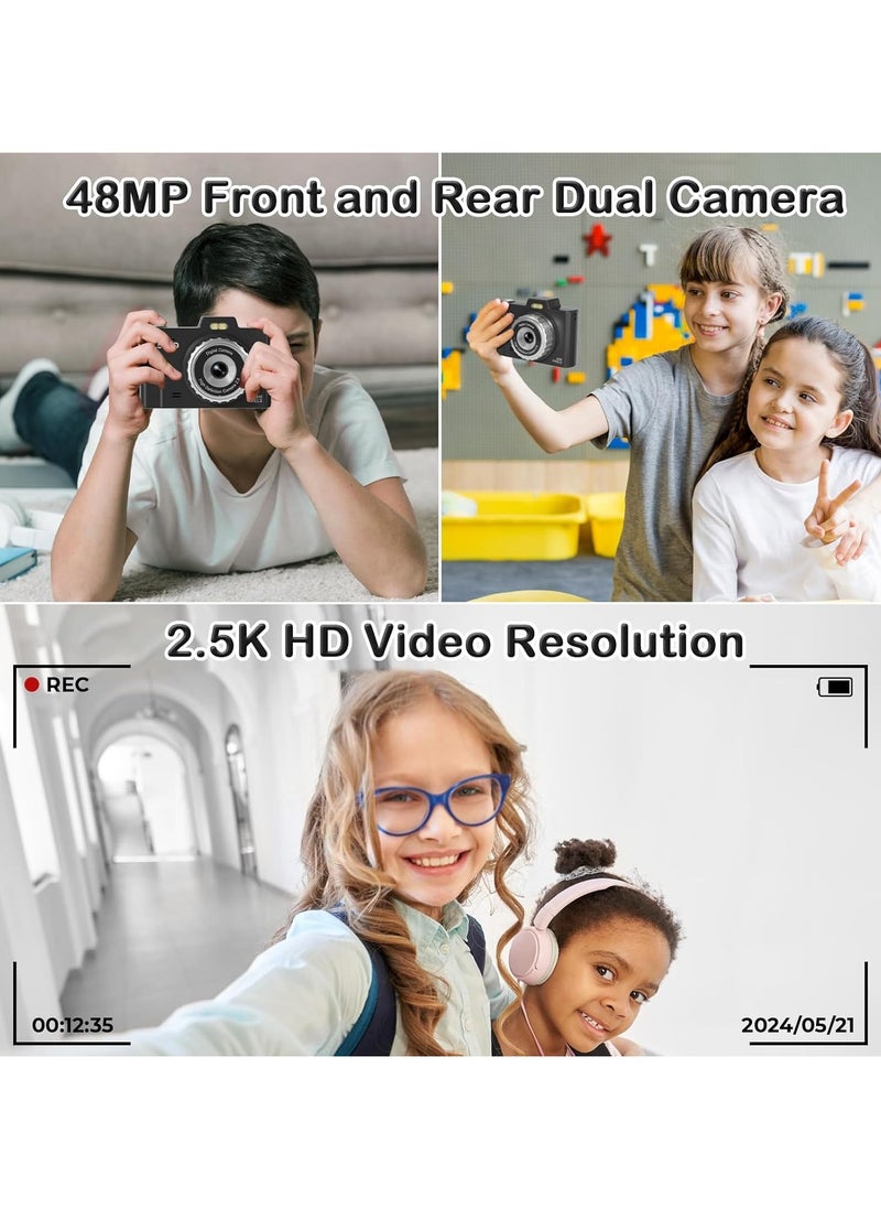IqwiCam - Digital Camera, Point and Shoot Camera with 64GB SD Card, Kids Camera with 16X Zoom, Face Detect, Smile Capture, Anti Shake - Image 1