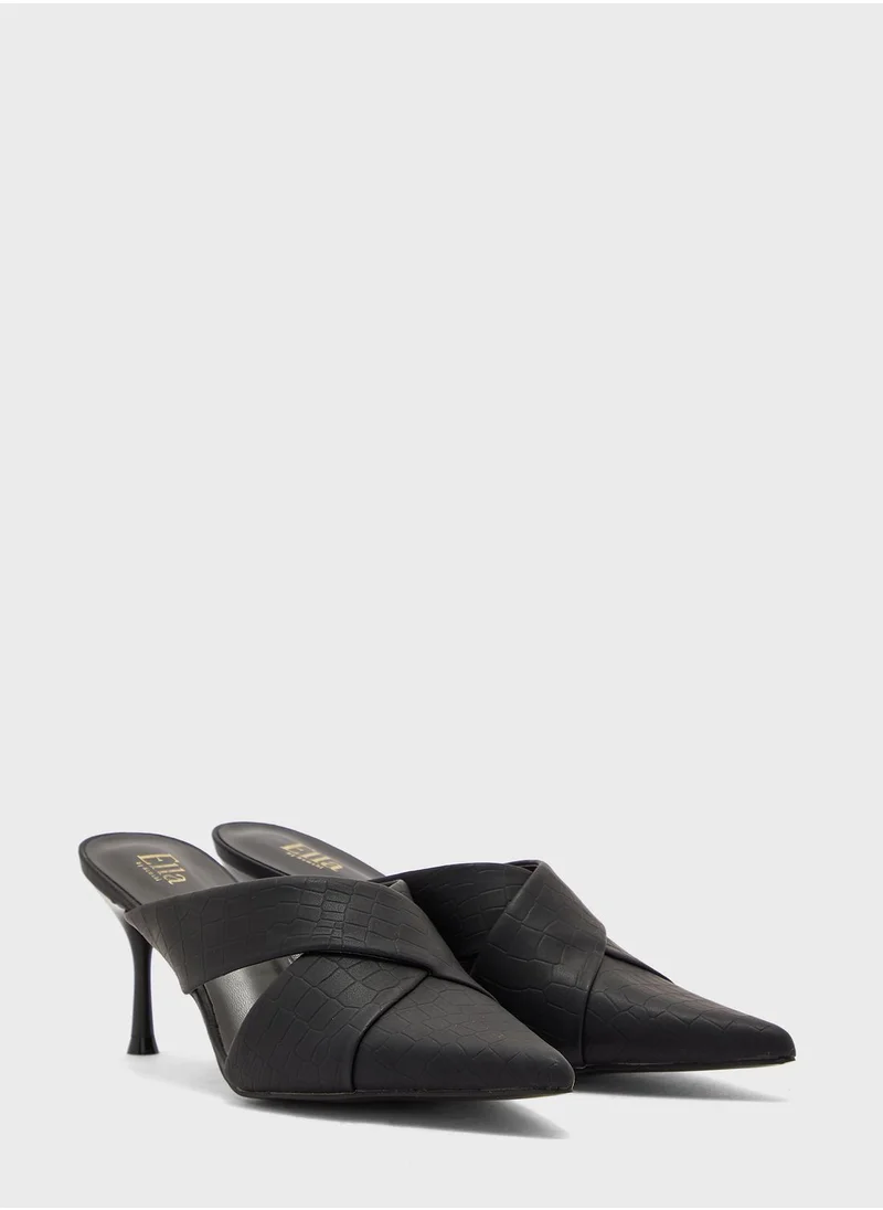 ELLA Croc Effect Cutout Pointed Pump