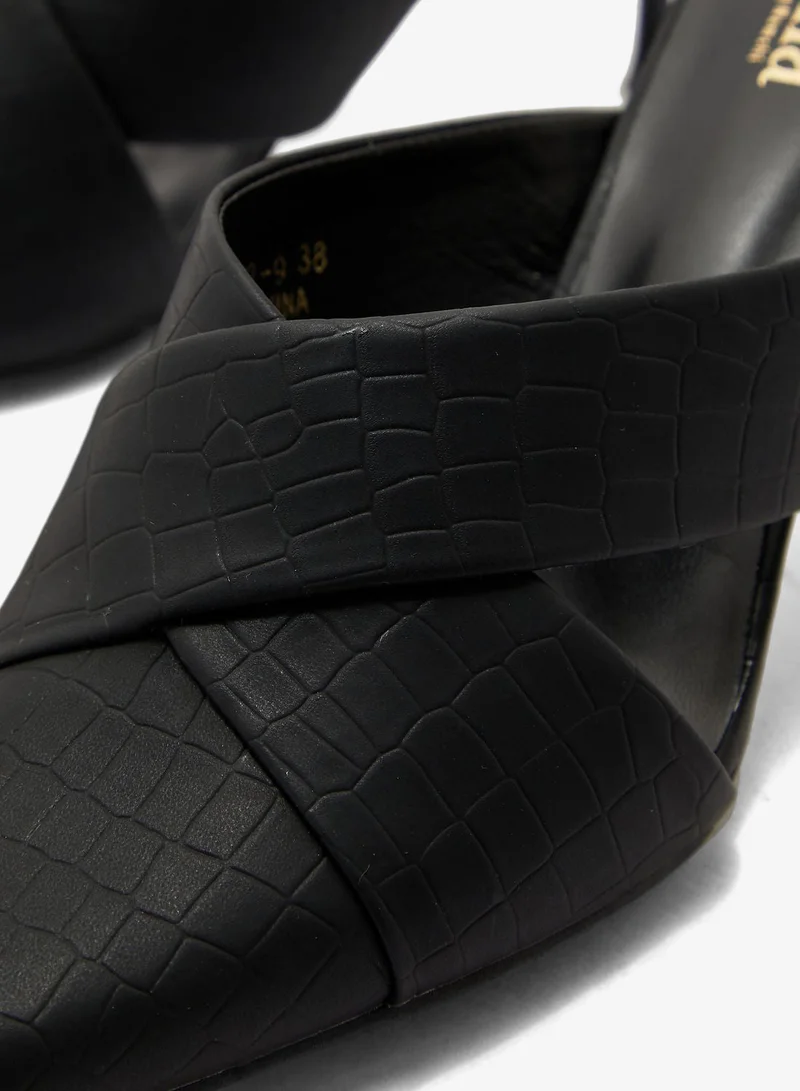 ايلا حذاء بكعب عالي نمط جلد تمساح