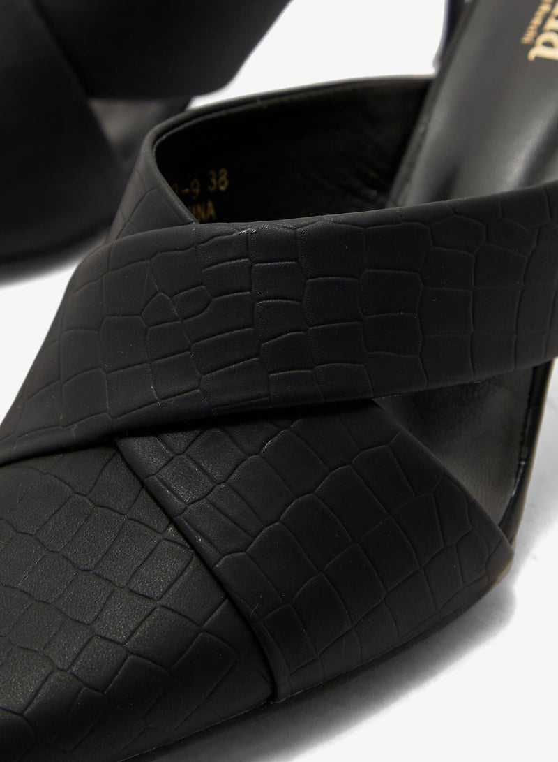 ELLA Croc Effect Cutout Pointed Pump - Image 4