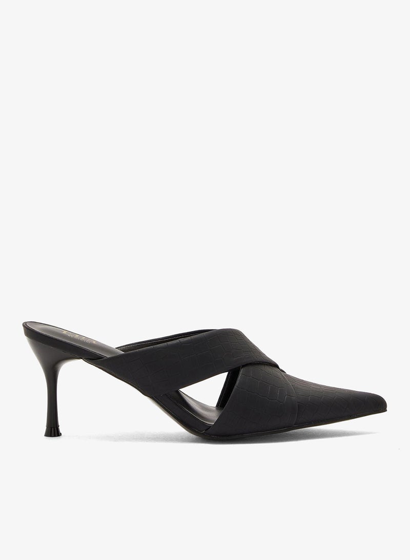 ELLA Croc Effect Cutout Pointed Pump - Image 1
