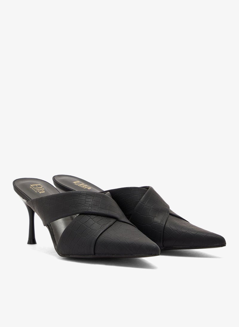 ELLA Croc Effect Cutout Pointed Pump - Image 3