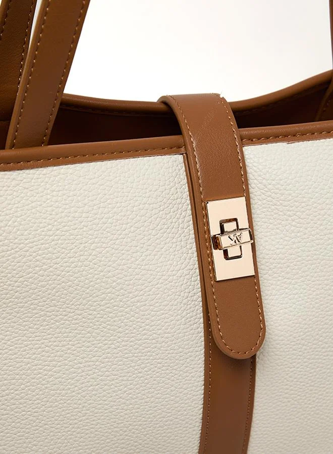 Anne Klein  Contrast Detail PU Tote Bag for Women | Best Price UAE