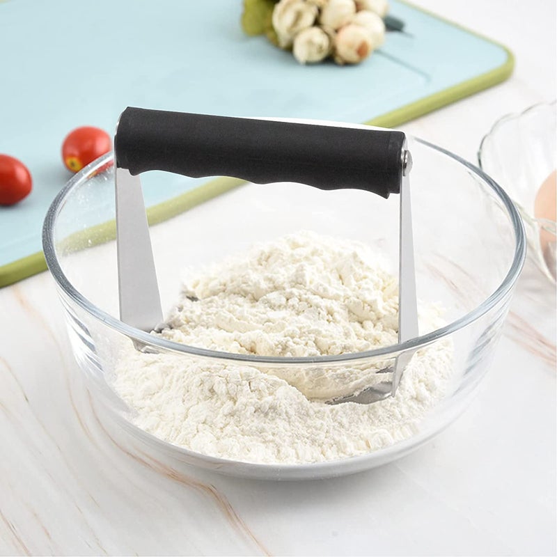 Simxen Dough Blender Stainless Steel Pastry Cutter Multipurpose Bench Scraper Great as Dough Cutter for Pastry Butter and Pizza Dough Smooth Baking Dough Tools - Image 4