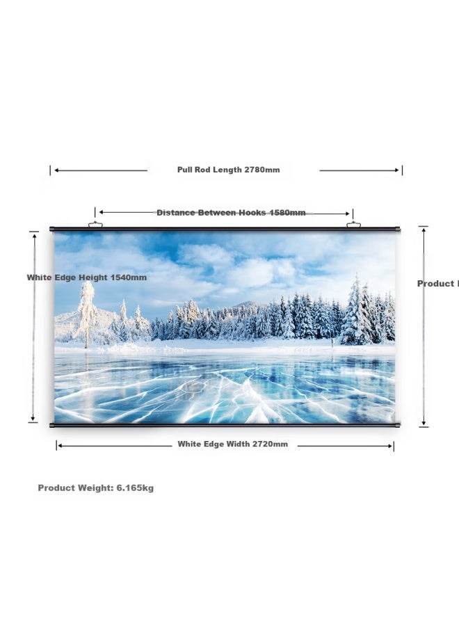 Deli 120-inch 16:9 White Plastic Wall-mounted Hanging Simple Projector Screen Compatible With Nut, Xgimi, Dangbei, Xiaomi Projectors Hanging Projection Screen 50449 - Image 1