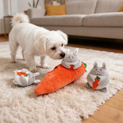 IFOYO Hide and Seek Dog Puzzle Toys, Plush Interactive Puppy Toys for Small, Medium Dogs, Easter Puppy Essentials - Image 2