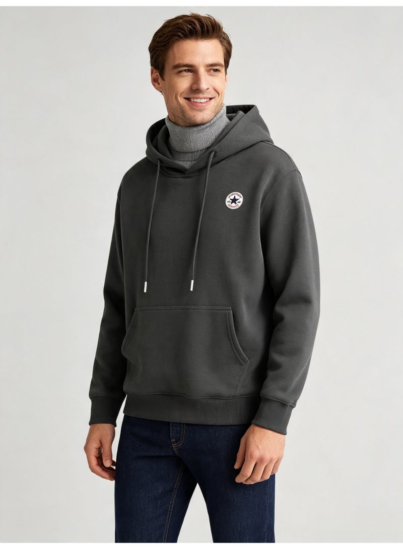CONVERSE Men's and women's basic hooded autumn loose pullover sweater - Image 2