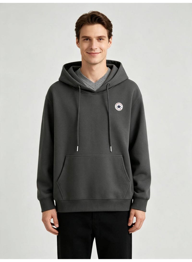 CONVERSE Men's and women's basic hooded autumn loose pullover sweater - Image 4