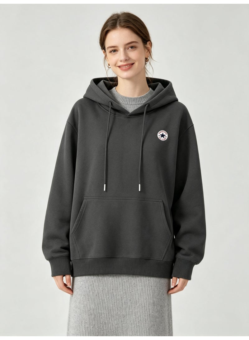 CONVERSE Men's and women's basic hooded autumn loose pullover sweater - Image 5