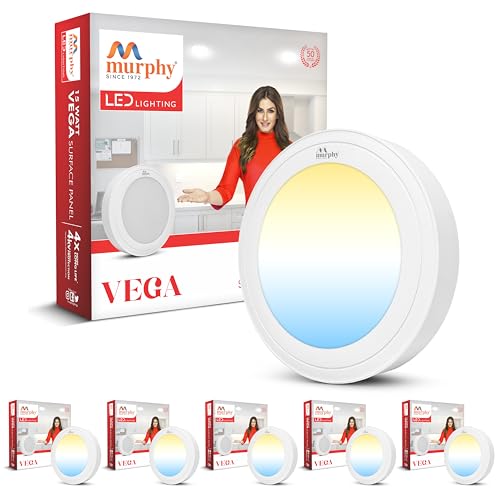 Murphy 15W Vega 3-in-1 Round LED Panel Color Changing Surface Light (Cool White/Warm White/Natural White, Pack of 6) - Image 1
