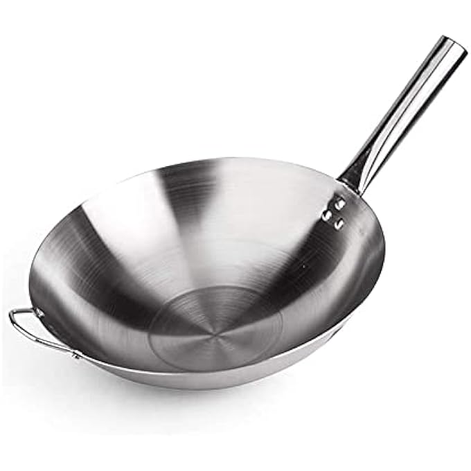 KDOQ Chinese Iron WokCast Iron PanNonStick PanCarbon Steel Flat Bottom Wok For Induction CookerGas Stove Size  40Cm157In - Image 1