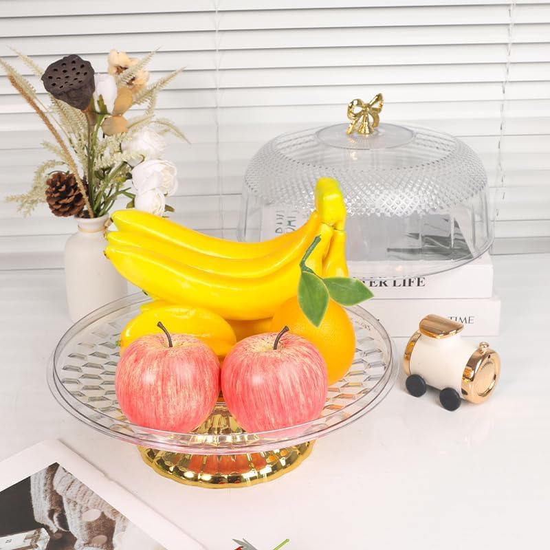 Jolfay Extra Large (13") Acrylic Cake Stand with Dome Lid Multifunctional Serving Platter and Plate, Salad Bowl/Veggie Platter/Punch Bowl/Desert Platter/Chips & Dip - Shatterproof BPA Free - Image 4