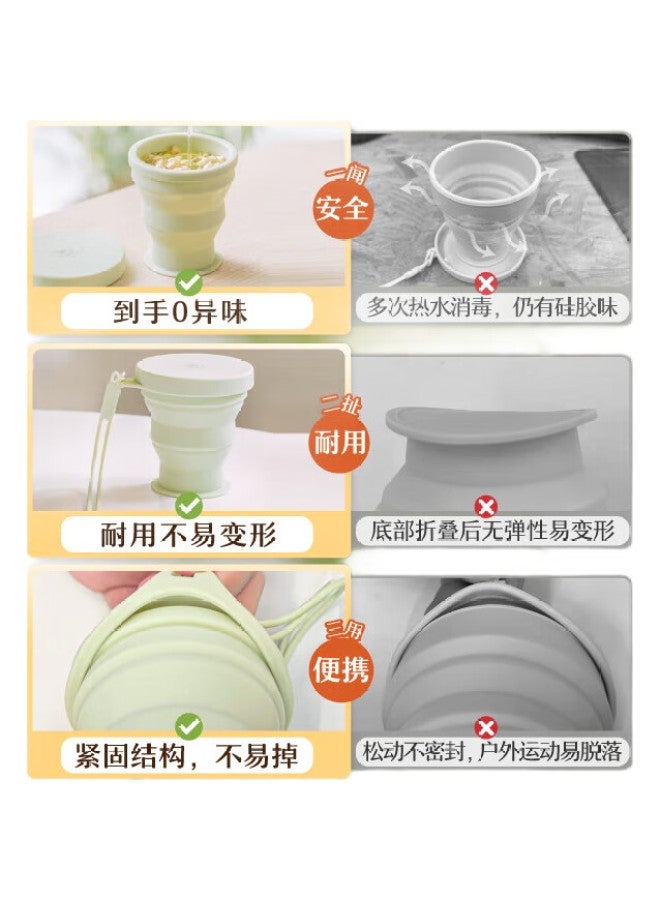 SHUEHO Foldable Tree Silicone Water Bottle, Portable Outdoor Cup, Travel Essential, Collapsible Mouthwash Cup, Tea Cup, White - Image 1
