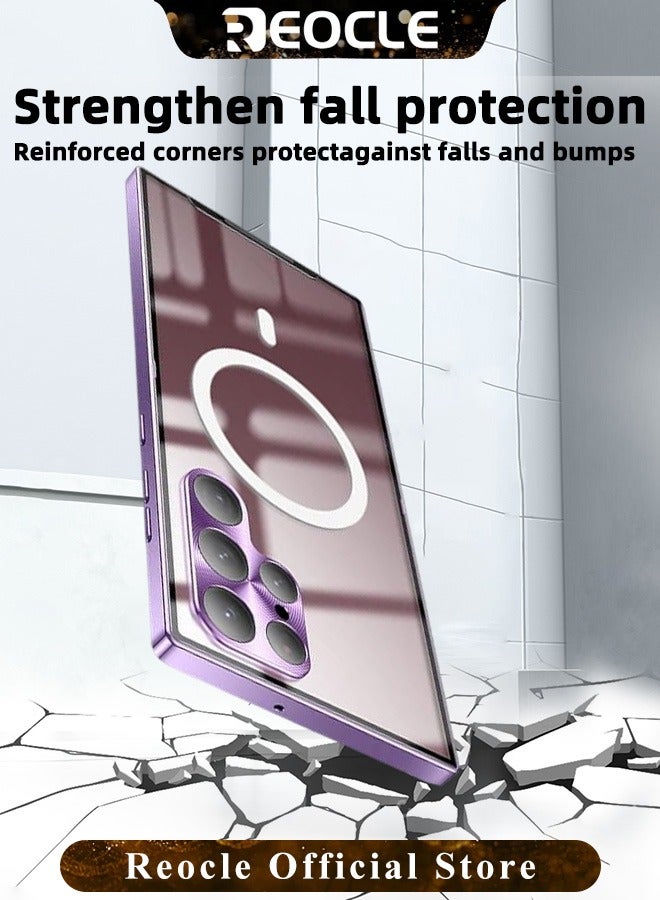 REOCLE Samsung N20Ultra Mobile Phone Case Drop-Resistant Metal Shell Frosted Semi-Transparent Mobile Phone Case Full Protection Plating Anti-Scratch Slim Thin Case Cover with Magnetic Suction Function and Camera Lens Protector - Image 5