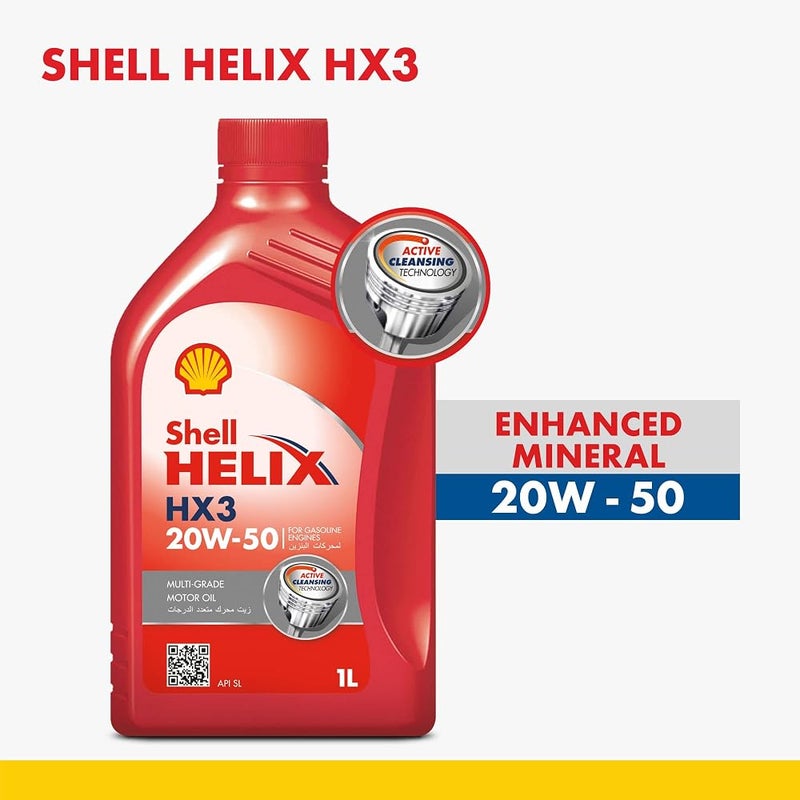 شل شحم المحرك Shell Helix HX3 20W-50 (1 لتر x 12 علبة) - Image 2