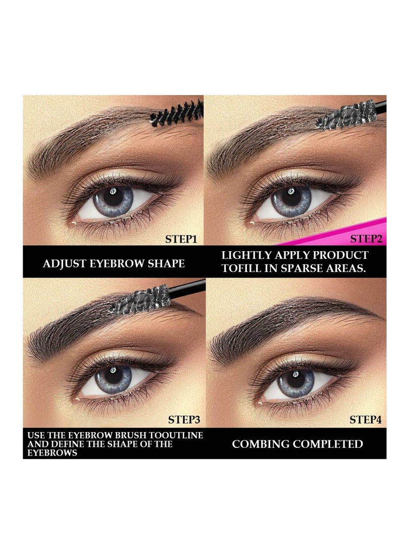 Excefore - Brow Mascara, Brow Fast Sculpt, Waterproof, Transfer-proof, Brush to Fill in Eyebrows And Cover Gray Hairs, Cruelty Free, Light Medium Brown, 2 Pack, 09 transparent brow glue - Image 1