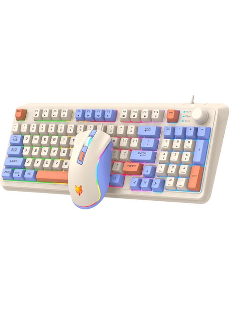 مجموعة ألعاب RGB مع ماوس ولوحة مفاتيح بتصميم عصري