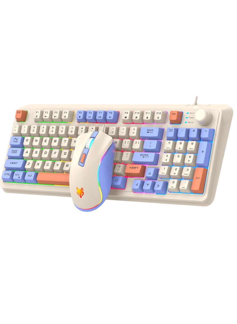 مجموعة ألعاب RGB مع ماوس ولوحة مفاتيح بتصميم عصري