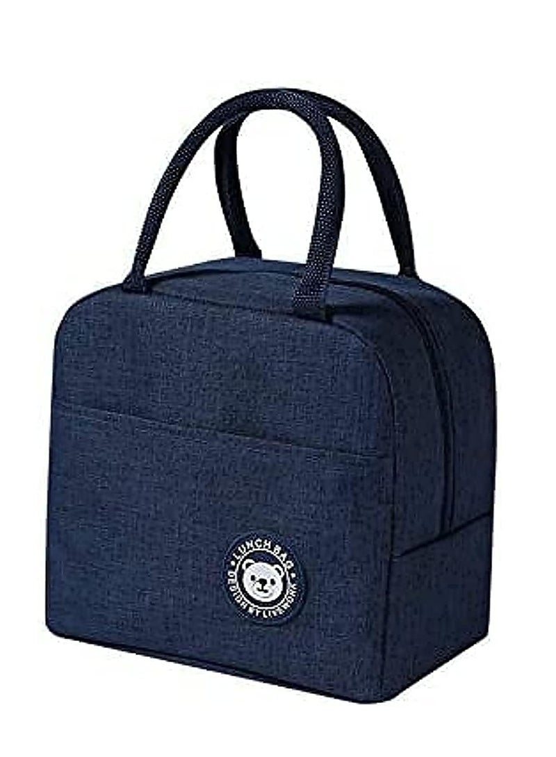 Dubkart Lunch Box Bag, Lunch Bag with Insulated Material for Women, Man, Office, School, College, Beach, Picnic, Fishing, Hiking, Travel, Cooler Tote Bag(Navy Blue) - Image 1