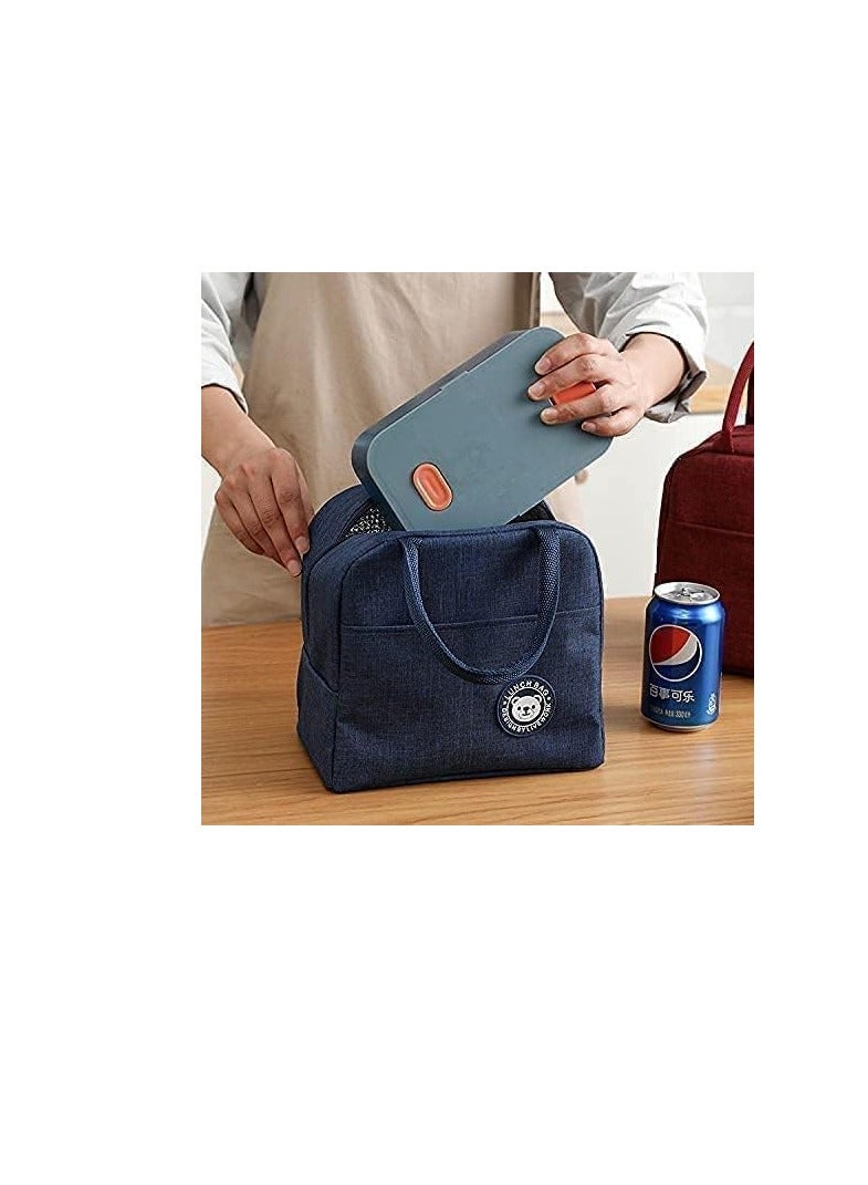 Dubkart Lunch Box Bag, Lunch Bag with Insulated Material for Women, Man, Office, School, College, Beach, Picnic, Fishing, Hiking, Travel, Cooler Tote Bag(Navy Blue) - Image 2