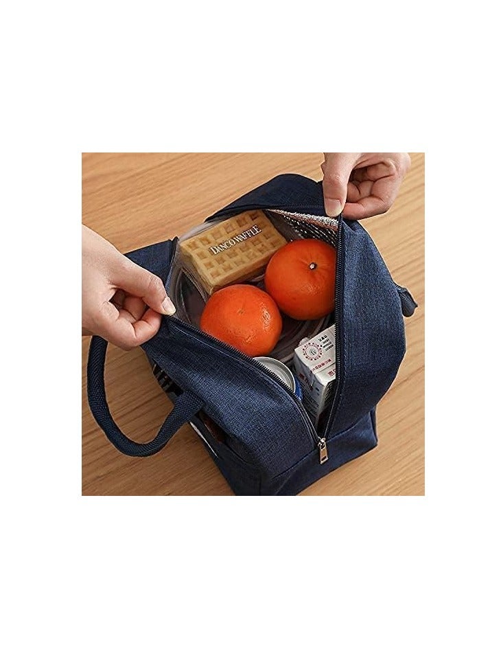 Dubkart Lunch Box Bag, Lunch Bag with Insulated Material for Women, Man, Office, School, College, Beach, Picnic, Fishing, Hiking, Travel, Cooler Tote Bag(Navy Blue) - Image 3