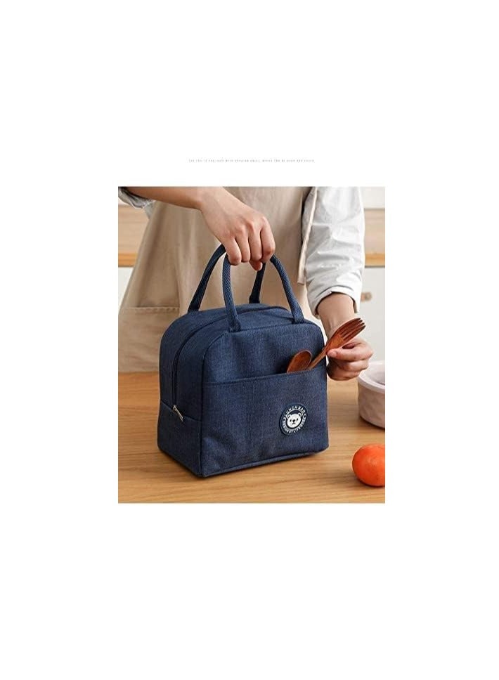 Dubkart Lunch Box Bag, Lunch Bag with Insulated Material for Women, Man, Office, School, College, Beach, Picnic, Fishing, Hiking, Travel, Cooler Tote Bag(Navy Blue) - Image 4