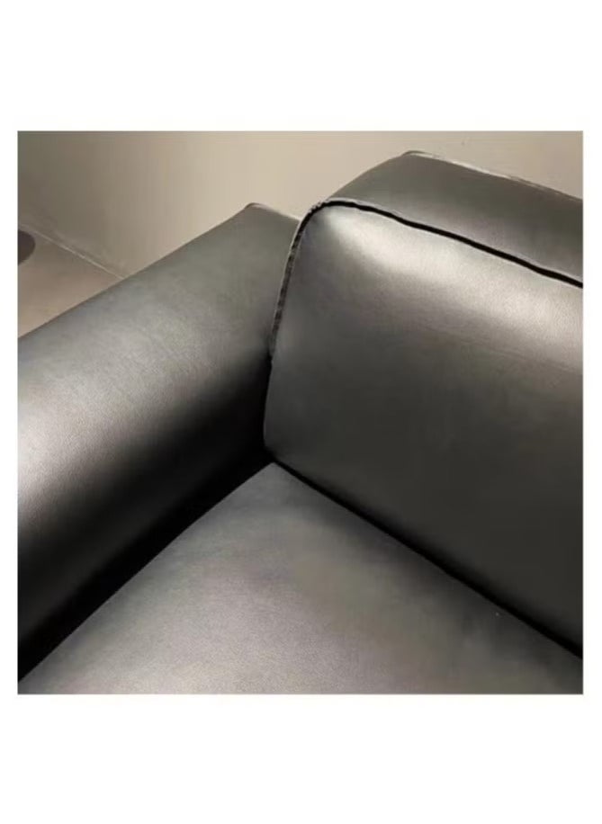 Generic - Simple Italian style top layer cowhide black large sofa - suitable for living room, room, reception room - Image 1